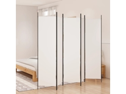 Vidaxl Biombo Com 5 Painéis 250x200 Cm Tecido Branco