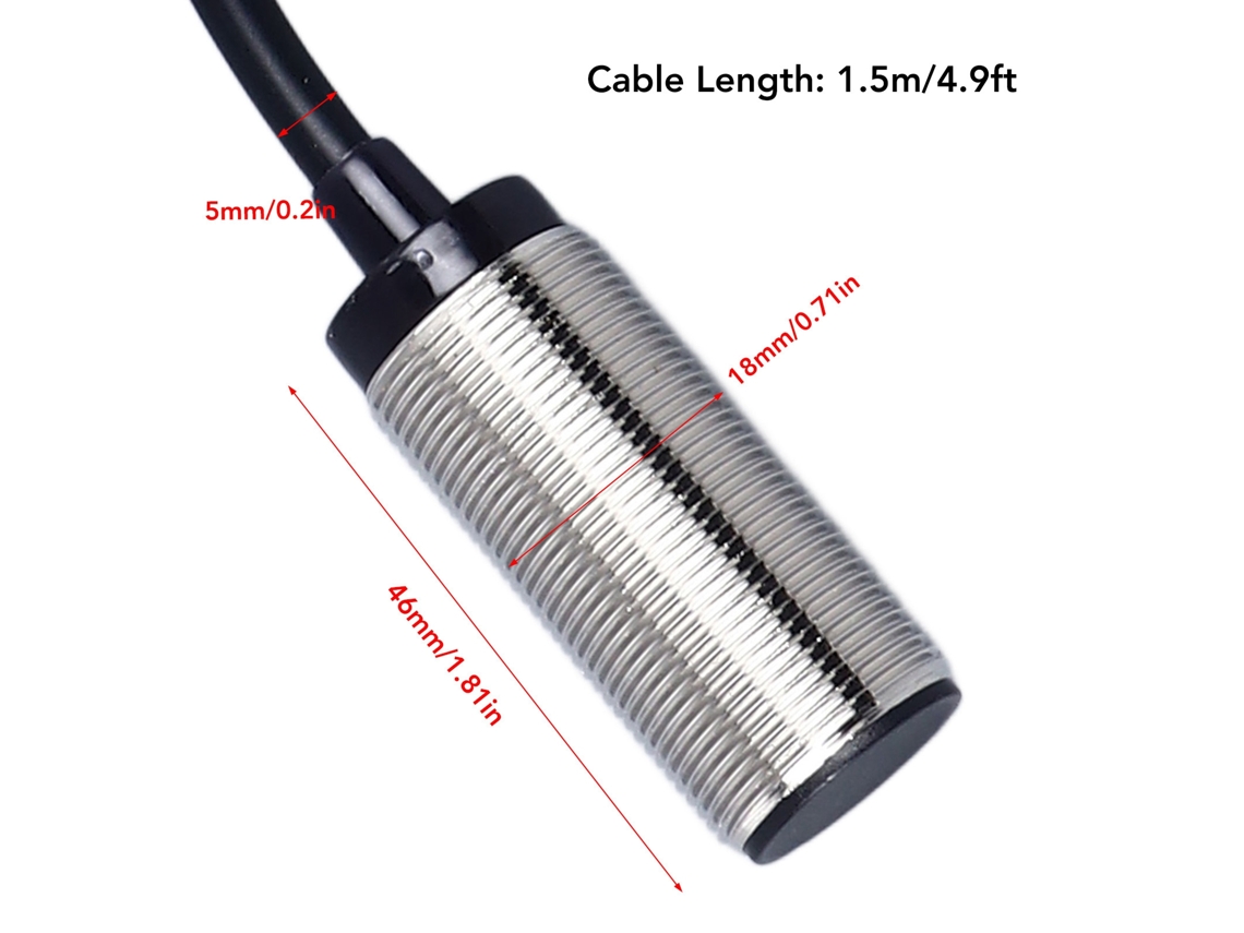 Sensor De Proximidade Indutivo Laxiscreed Com Alcance De 4mm, Conector Dc De 3 Fios Pnp No