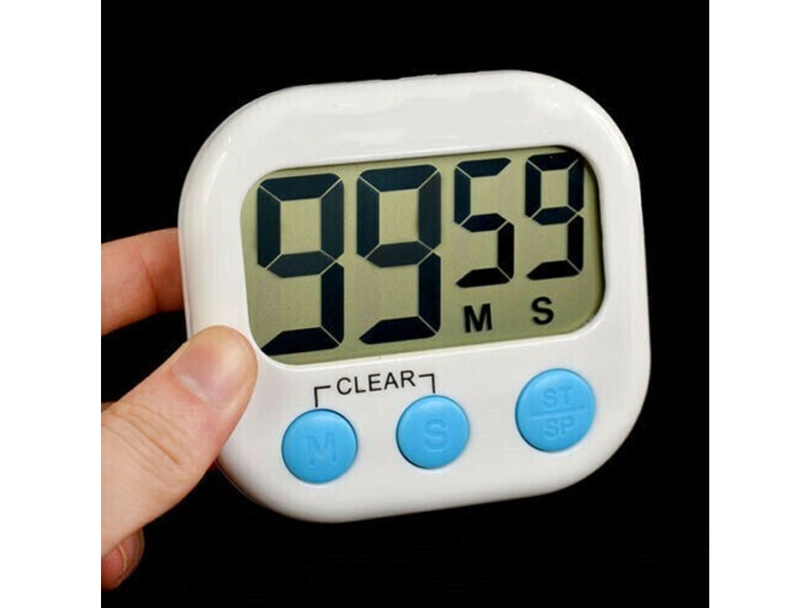 Temporizador de Cozinha com Tela Digital de Números Grandes, Alarme Magnético de Contagem Regressiva SUNNY SPACES