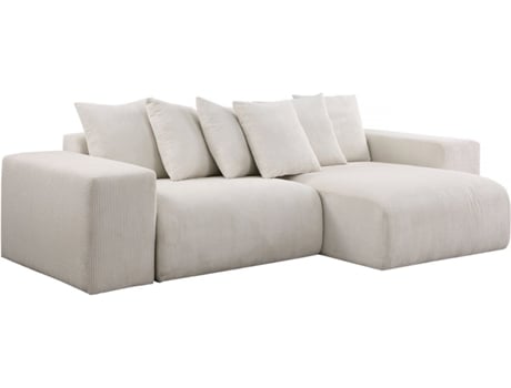 Sofá esquinero de pana ''Rivoli'' - 312 x 176 x 49 cm - Beige