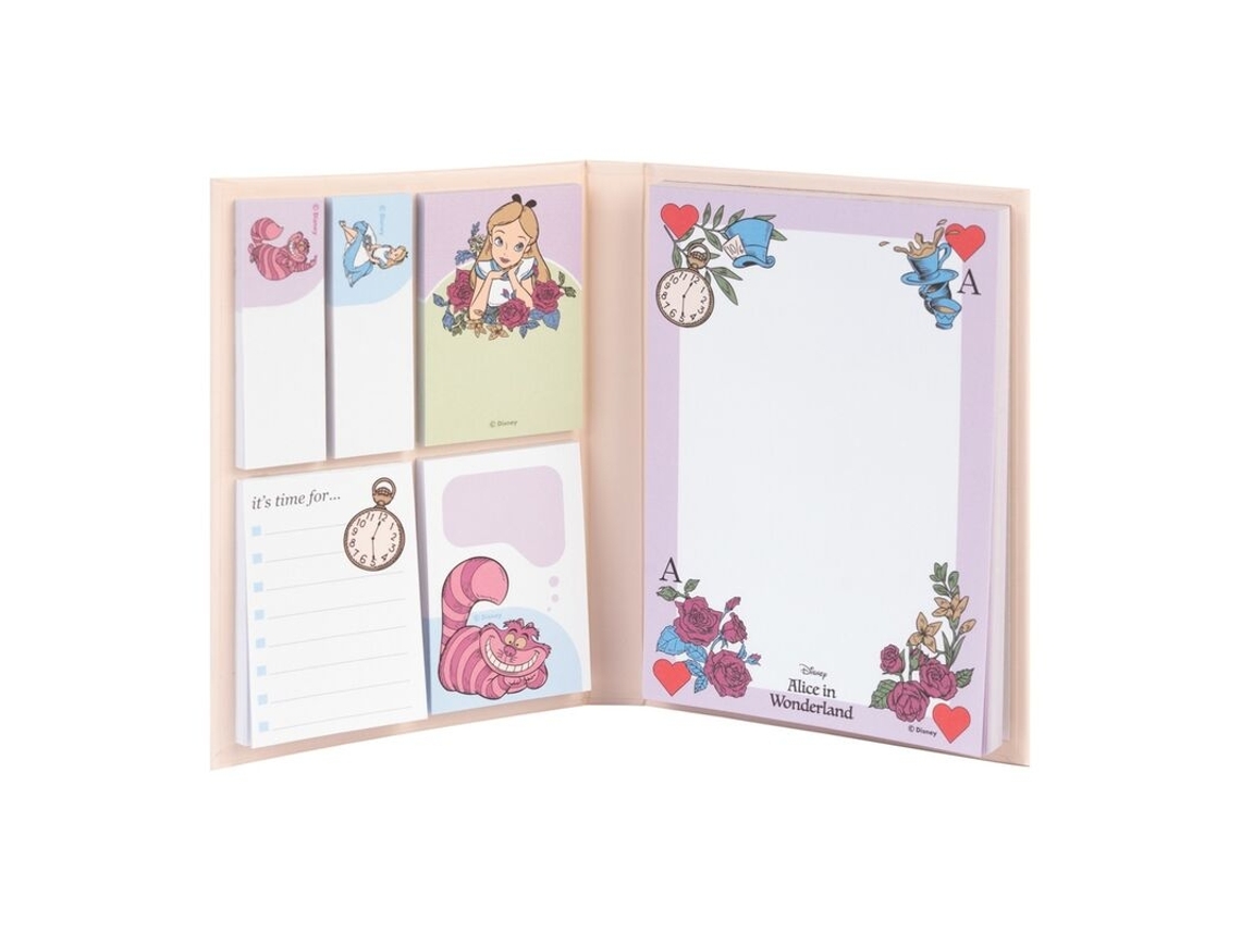 Caderno Alice No País Das Maravilhas Com Notas Adesivas, 100 Folhas