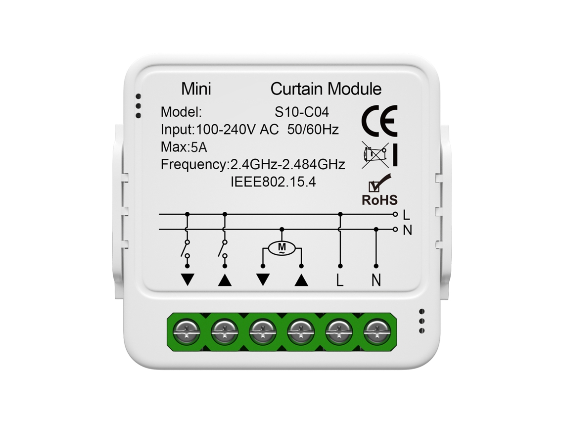 MÓDULO de Interruptor de Cortina Inteligente YURU com controle por app, timer e voz Zigbee 3.0
