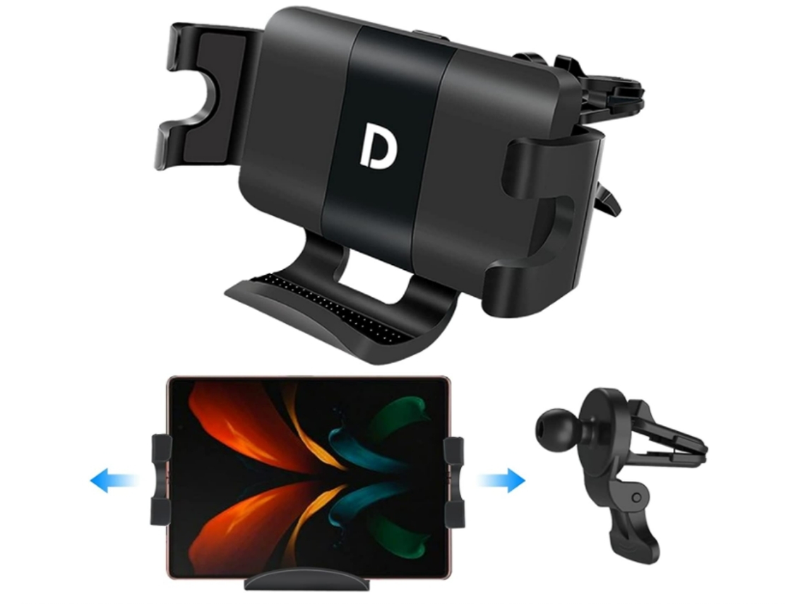Estação de Carregamento Carro Sem Qi Rápido Ventilação para Samsung Galaxy Z Fold 3 YIZHOOD Preto