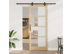 Vidaxl Porta Deslizante Orkdal 93 X 232 Cm Natural E Preto