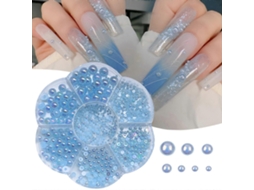 Decorações De Unhas Com Meia Contas Da Moda Em Vários Estilos, Mostre Seu Charme Para Mulheres E Meninas, Azul Hengrongshen
