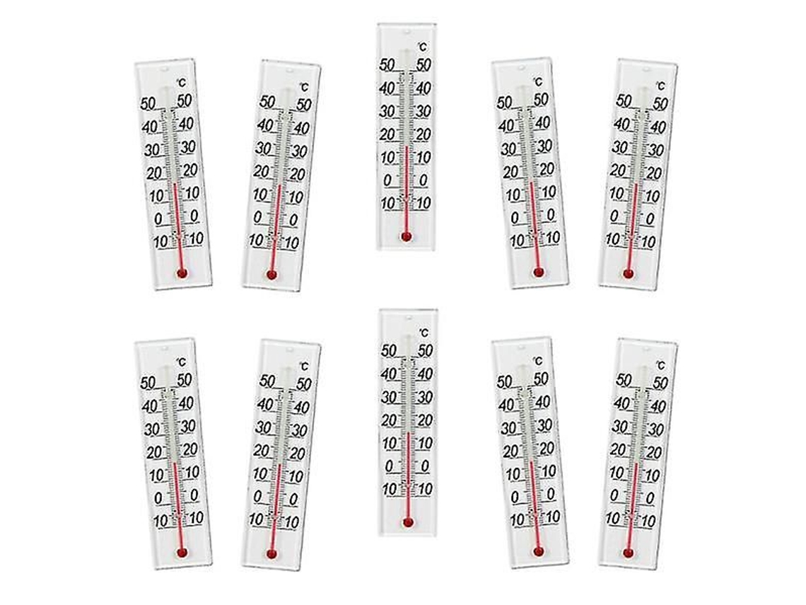 Termômetro De Ambiente De Coluna, 10 A 50 Graus Celsius, Pacote Com 10