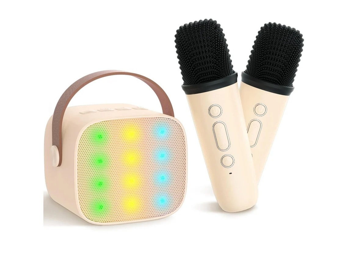 Máquina De Karaokê Para Crianças E Adultos Mini Alto Falante Bluetooth Portátil Com 2 Microfones Sem Fio Com Suporte Para Cartão Tf Alto F Yizhood