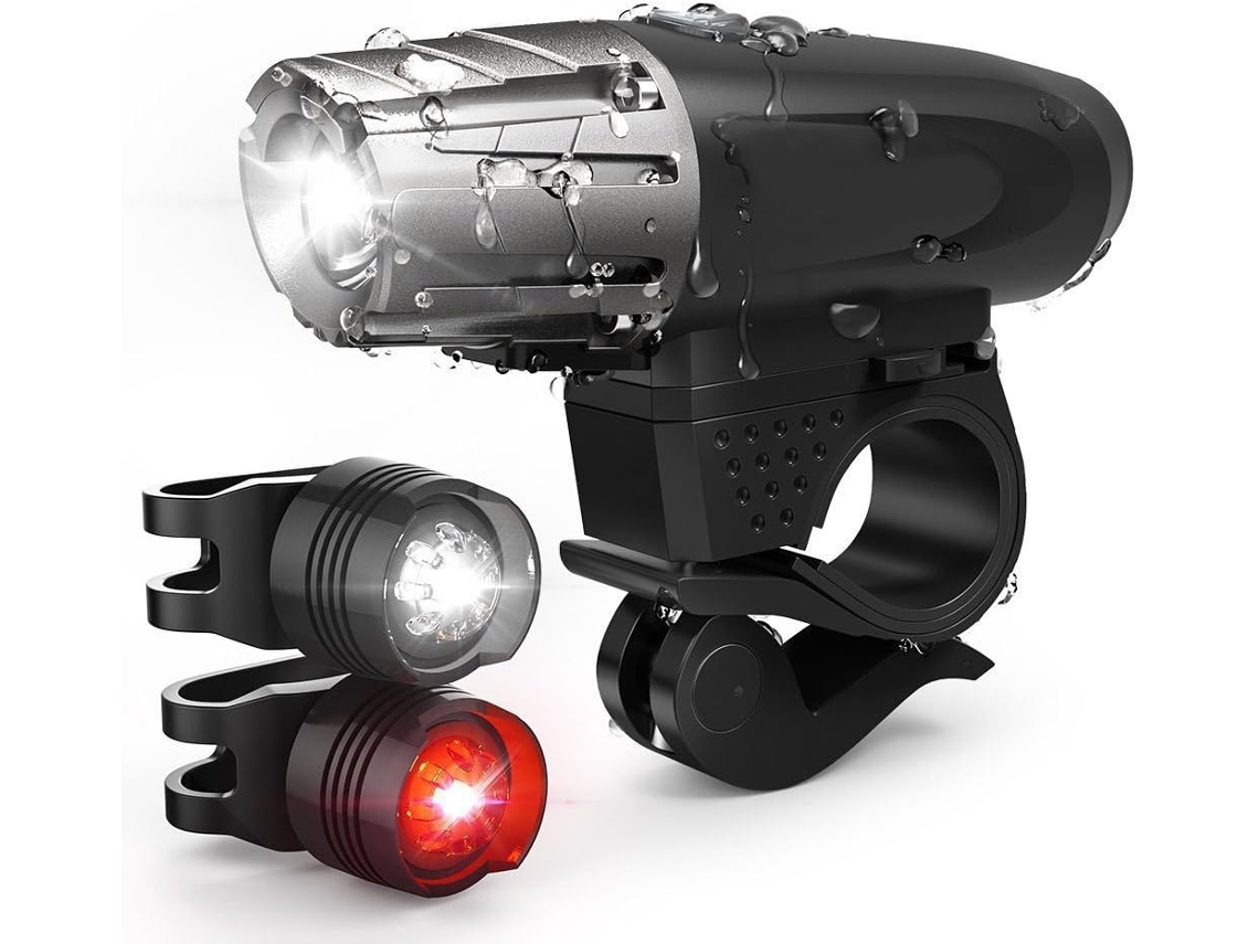 Conjunto De Luzes De Bicicleta Ultrabrilhantes, Luzes Profissionais Premium Recarregáveis via Usb, à Prova Dágua, Fáceis De Ins Aquaforge
