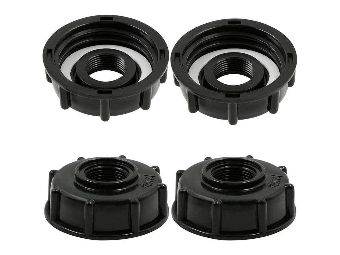 Adaptador Conector Para Torneira De Jardim Saída De Tanque Conexão 3/4 Polegadas 4 Peças Preto