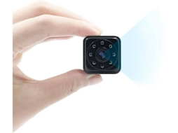 Mini câmera espiã HD 1080P com detecção de movimento, visão noturna infravermelha, ideal para casa, escritório, carro e drones, preta.