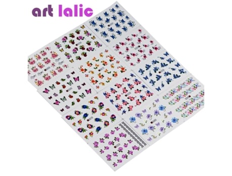 50 Folhas De Adesivos Para Unhas, Designs Mistos, Transferência De Água, Arte Em Unhas, Marca Dágua, Decalques De Flores Art Lalic