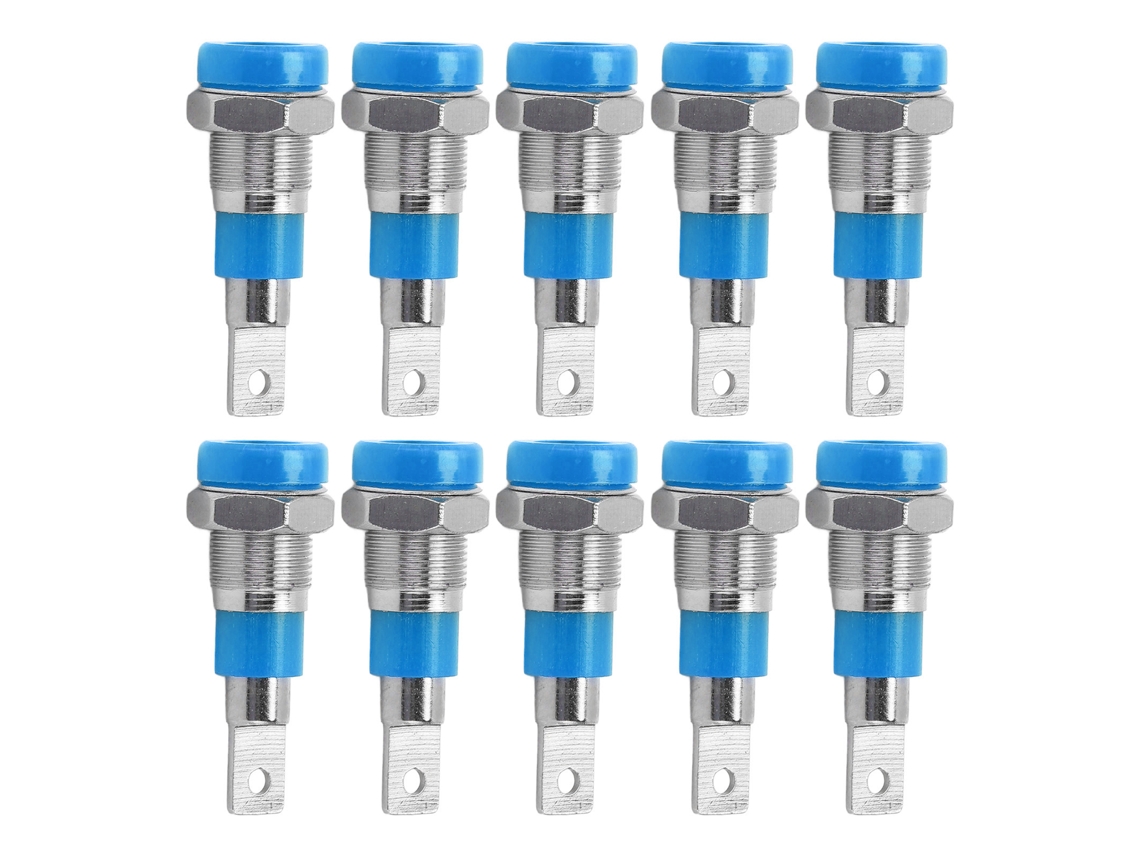 10 Peças Conector De Plugue De Platano 4mm Com Boa Condutividade Elétrica E Transmissão Estável Para Equipamento Industrial Azul