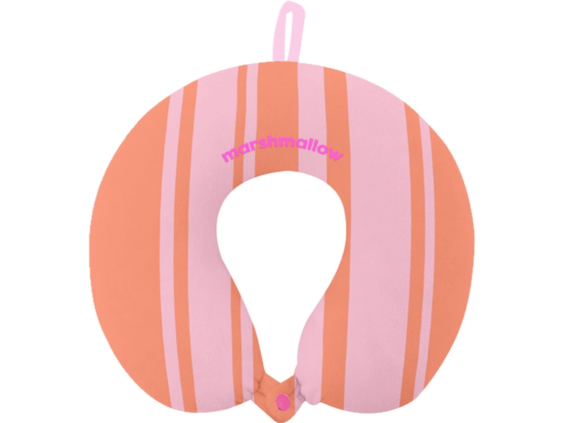 Almofada Viagem Riscas Laranja E Rosa Marshmallow