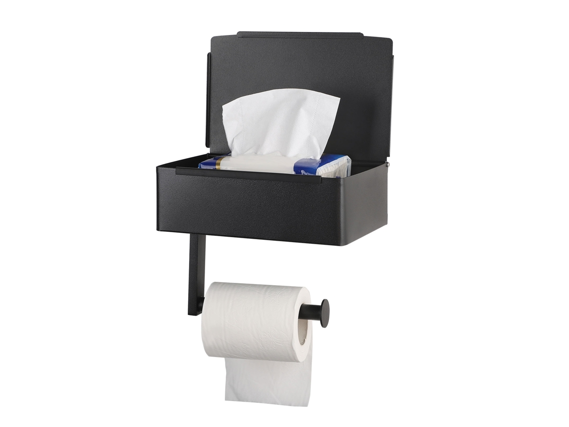 Suporte de Papel Higiênico de Aço Inoxidável com Dispenser de Lenços Umedecidos | S/MARCA