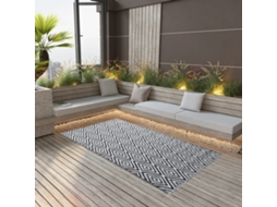 Vidaxl Tapete De Exterior 120x180 Cm Arakil Pp Branco E Preto
