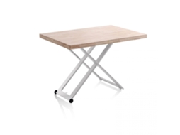 Mesa de centro elevatória Lada Branco - Carvalho 120 x 76 x 80 cm