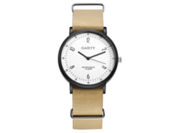 Reloj Quartz Hombre Casual Empresa Dial Redondo Correa Pu Analógico Beige