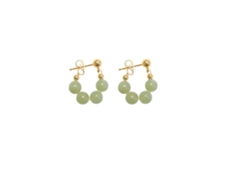2026 linjou 3pcs Pendentes de Jade Verde Natural Aretes de Jade Real Charm Joyería Artesanal