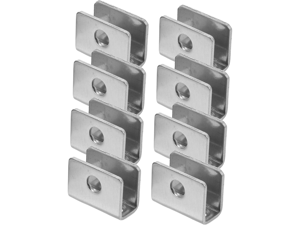 Suporte Para Prateleira De Vidro Nuobesty Em Aço Inoxidável, 8 Peças, Fácil De Instalar, Para Vidros De 8mm A 12mm