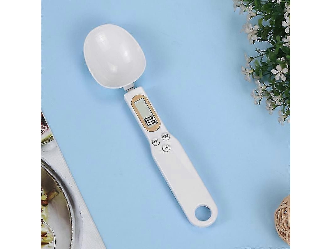 Balança de Colher Comida Digital Branca 500g / 0,1g Medição Eletrônica Hd Lcd Display D e Pesagem GOKOCO