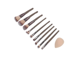 Conjunto De Pincéis De Maquiagem Com 9 Peças Base, Pó, Corretivo, Sombra, Esponjas Sintéticas. Everley891
