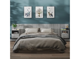 Vidaxl Mesas De Cabeceira Montagem Na Parede 2 Pcs Cinzento Sonoma