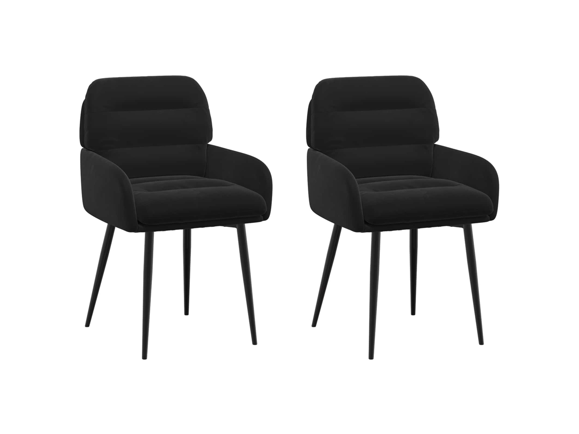 Vidaxl Cadeiras De Jantar 2 Pcs Veludo (v) Preto 59 X 59,5 X 90 Cm