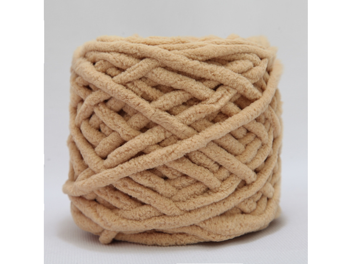 Fio Chenille 7mm Para Mantas E Chinelos 100g Castanho Panoona