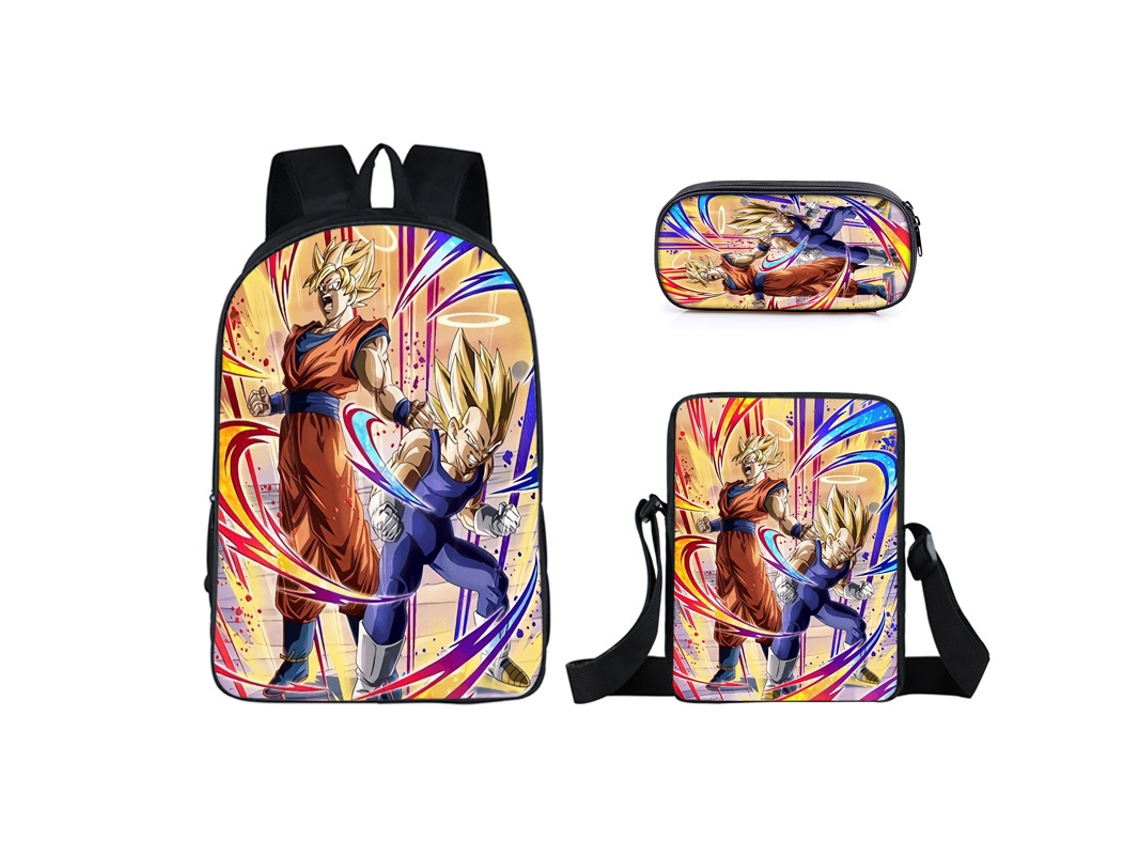 KOHREE Conjunto de Três Peças de Mochila Escolar de Estudante Dragon Ball