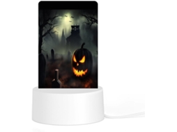 Luminária noturna de LED em acrílico com base e plugue de plástico reutilizáveis, com estampa de terror de Halloween, ideal para o Halloween.