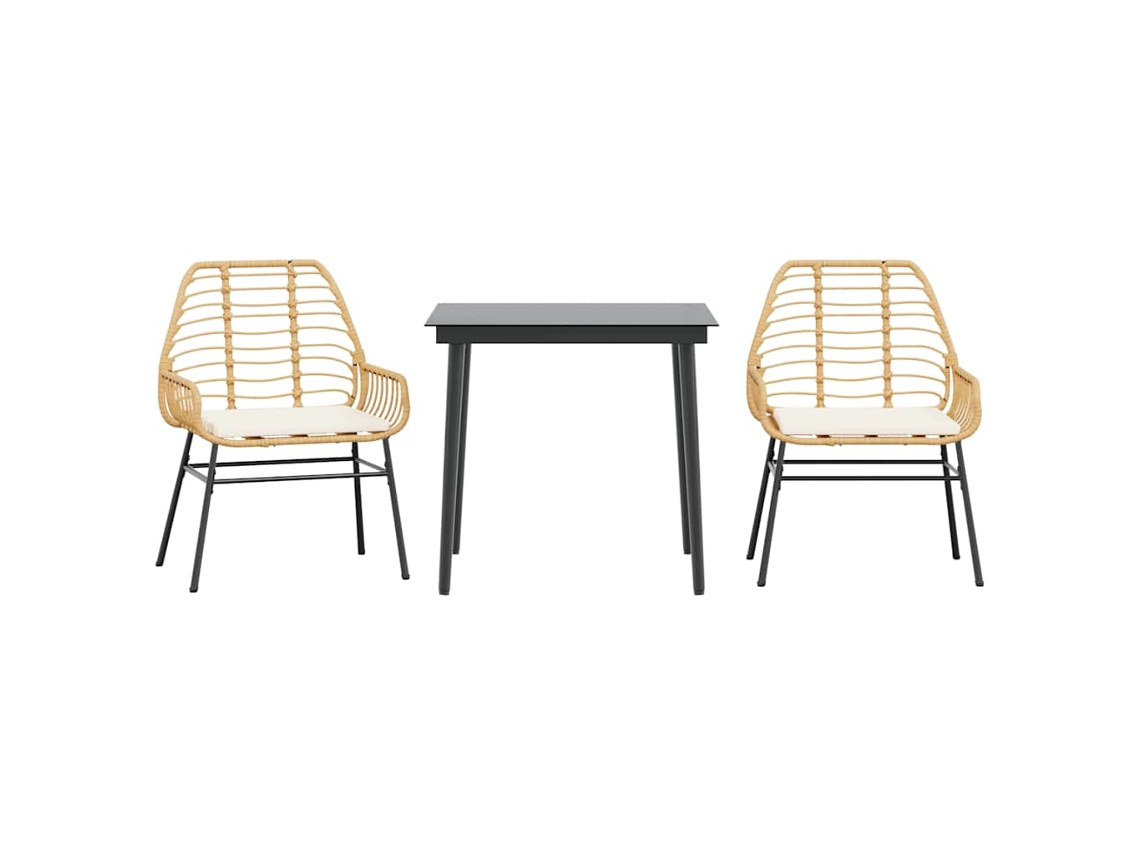 Garden Dining Set, Garden Dining Sets Vidaxl Marrom Rattan / Vime (80 Cm Table Length)