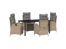 Maison Exclusive - Conjunto De Jantar Para Jardim Com Almofada 5 Pcs Bege Vime Pe