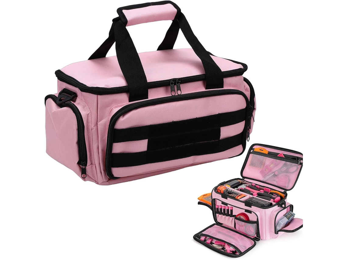 Bolsa Para Ferramentas Zjchao, Bolsa De Trabalho Feminina, Rosa, 35, 5cm 14 Polegadas, Nylon Resistente Com Divisória