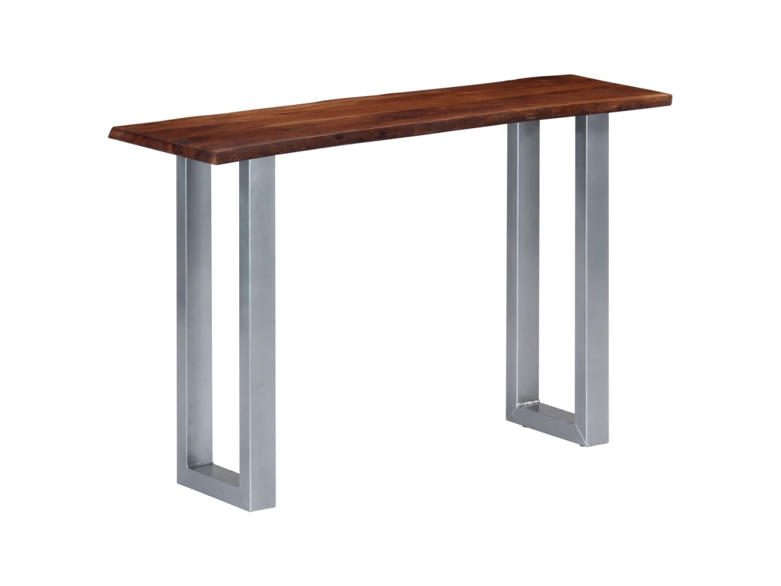 Vidaxl Mesa Consola 115x35x76 Cm Madeira De Acácia Maciça E Ferro