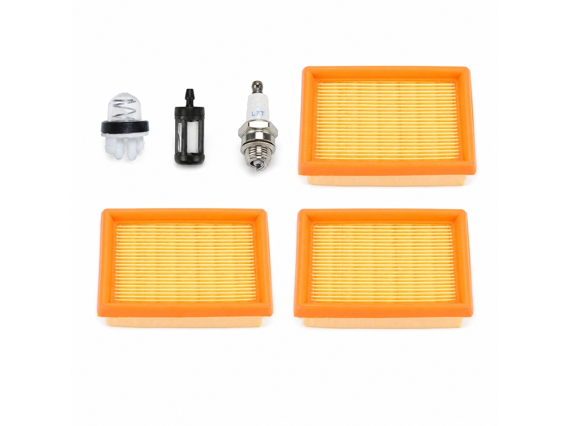 Kit De Manutenção Com 3 Filtros De Ar, Vela, Filtro De Combustível E Bomba De Escorva Compatível Com Stihl Br320 Br340 Br380 Br400 Br420