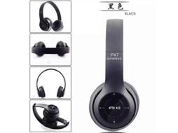 Fone de Ouvido Bluetooth P47 com Entrada para Cartão de Memória Som de Alta Qualidade TAISHENGDA