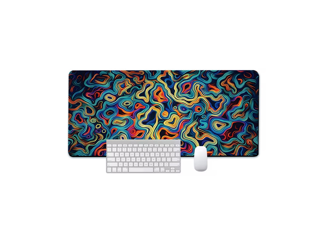 Mesa Para Computador De Jogo Grande E Espesso, Impermeável E Fácil De Limpar, Reticulado Azul 30 * 80 * 0,5cm
