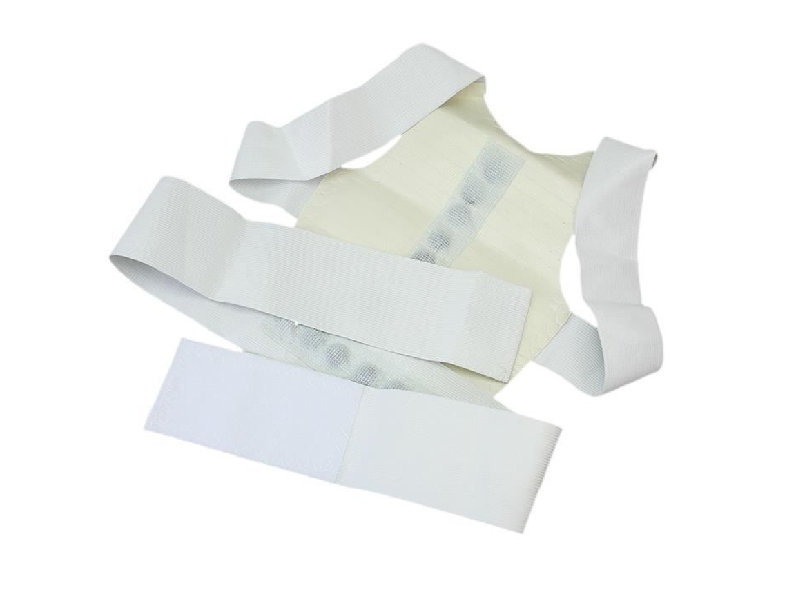 Corretor Postural, Ajustável, Terapia Magnética, Branco