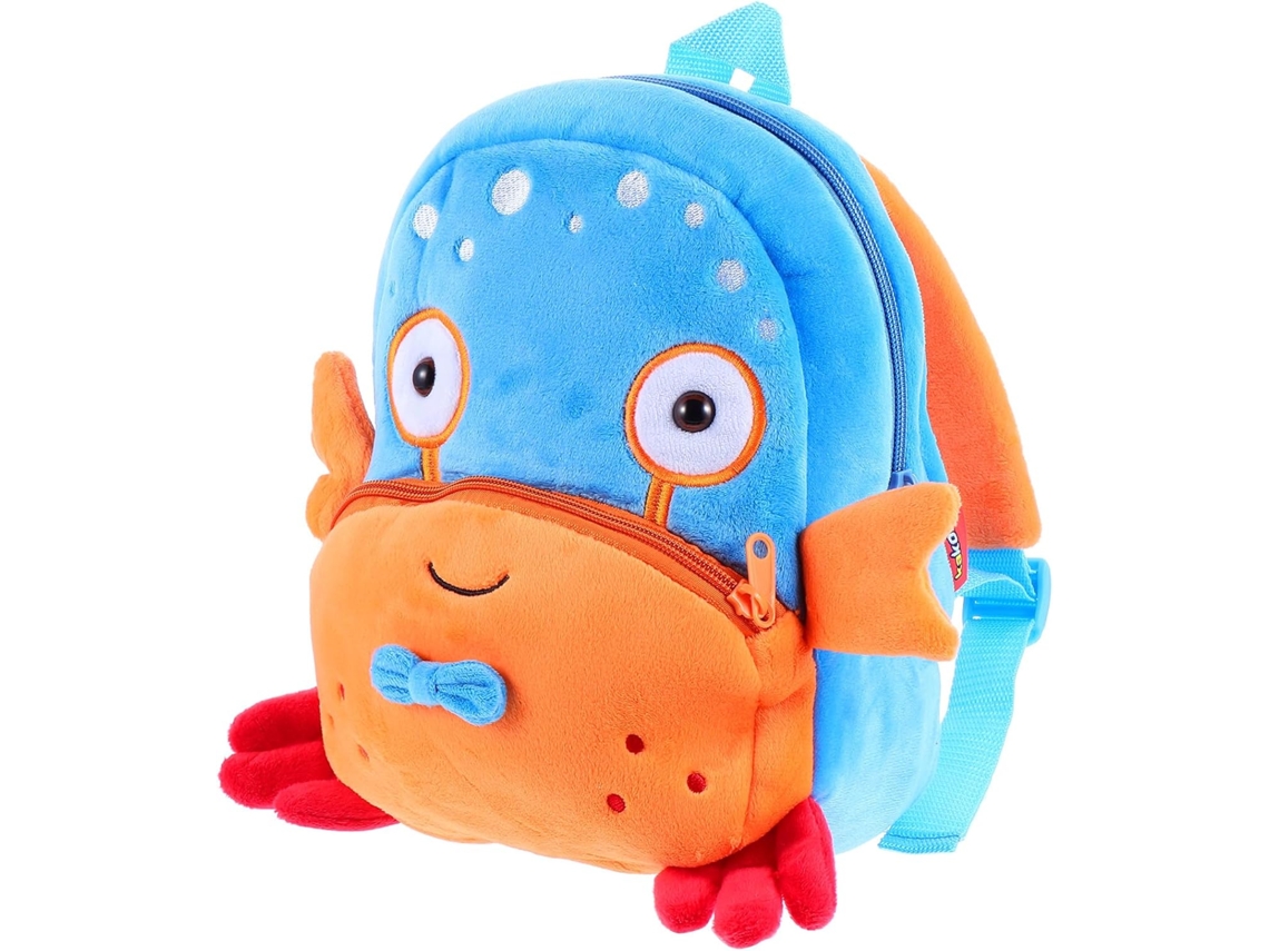 Mochila De Pelúcia Com Estampa De Caranguejo Para Meninos E Meninas Em Idade Pré-escolar, Leve E Resistente.