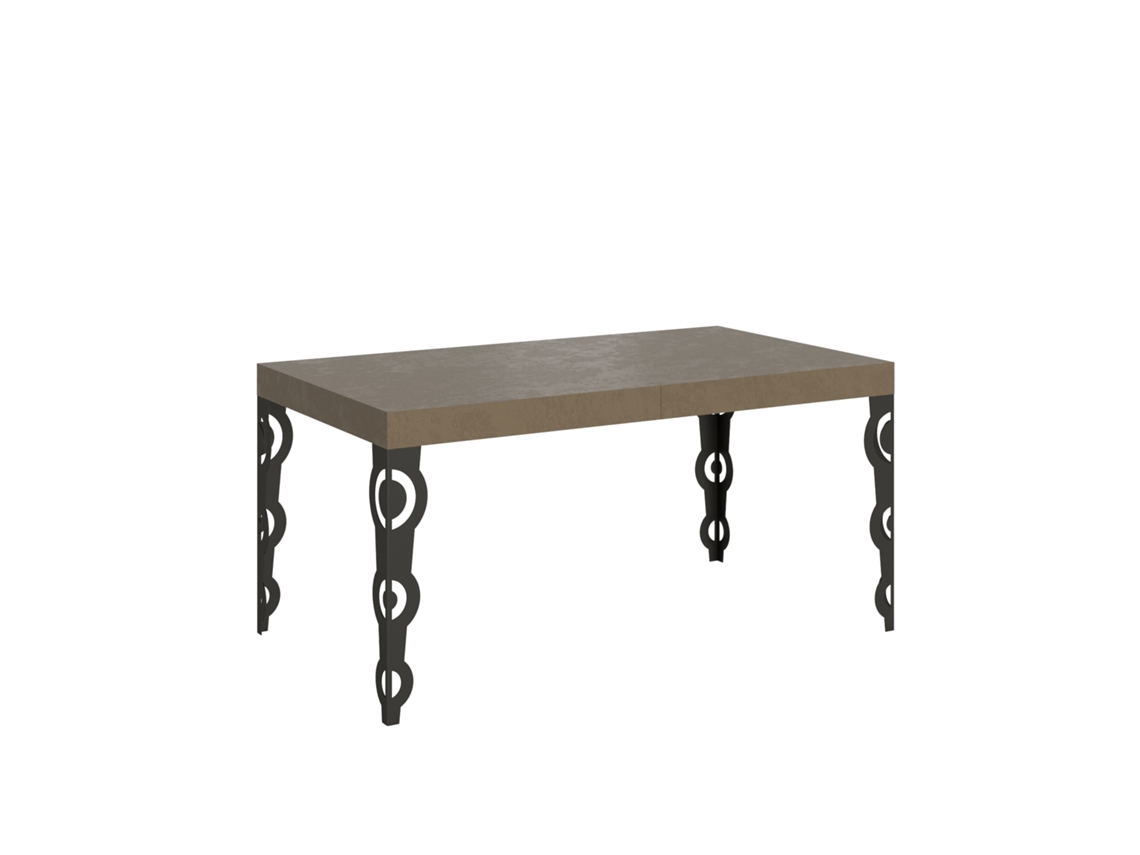 Mesa Extensível Karamay Premium 160/420x90 Cm Com Pés Cinza Pomba E Antracite Itamoby