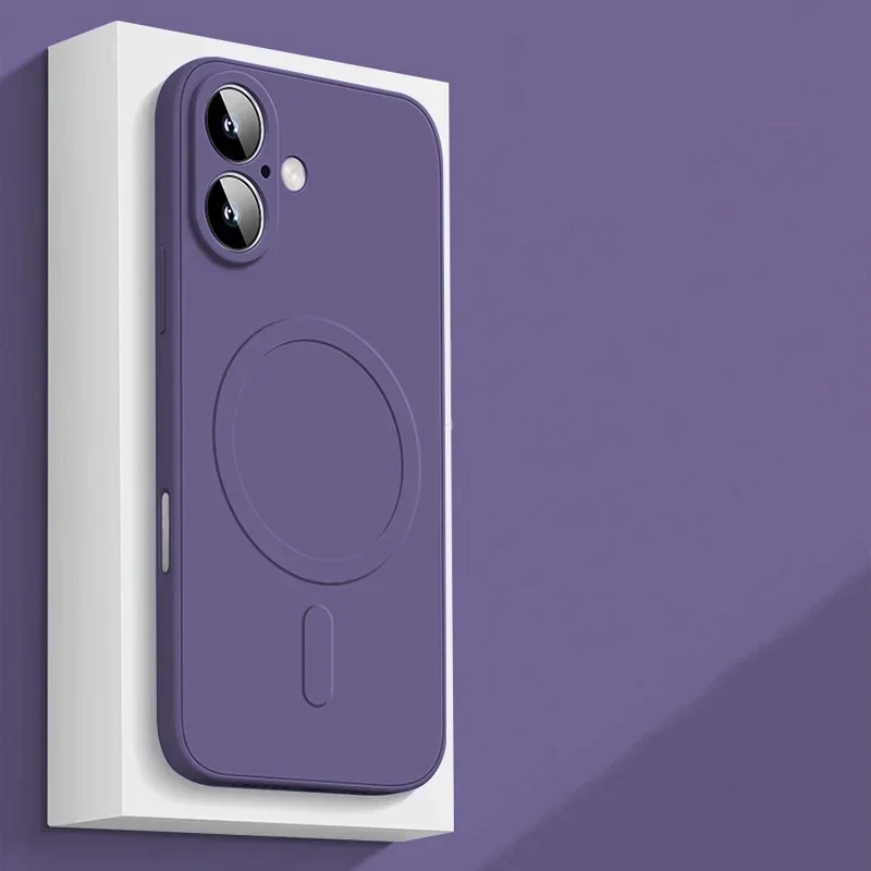 Capa Protetora De Silicone Líquido (roxa) Para Iphone 12 Mini, Carregamento Sem Fio, Resistente A Impactos.