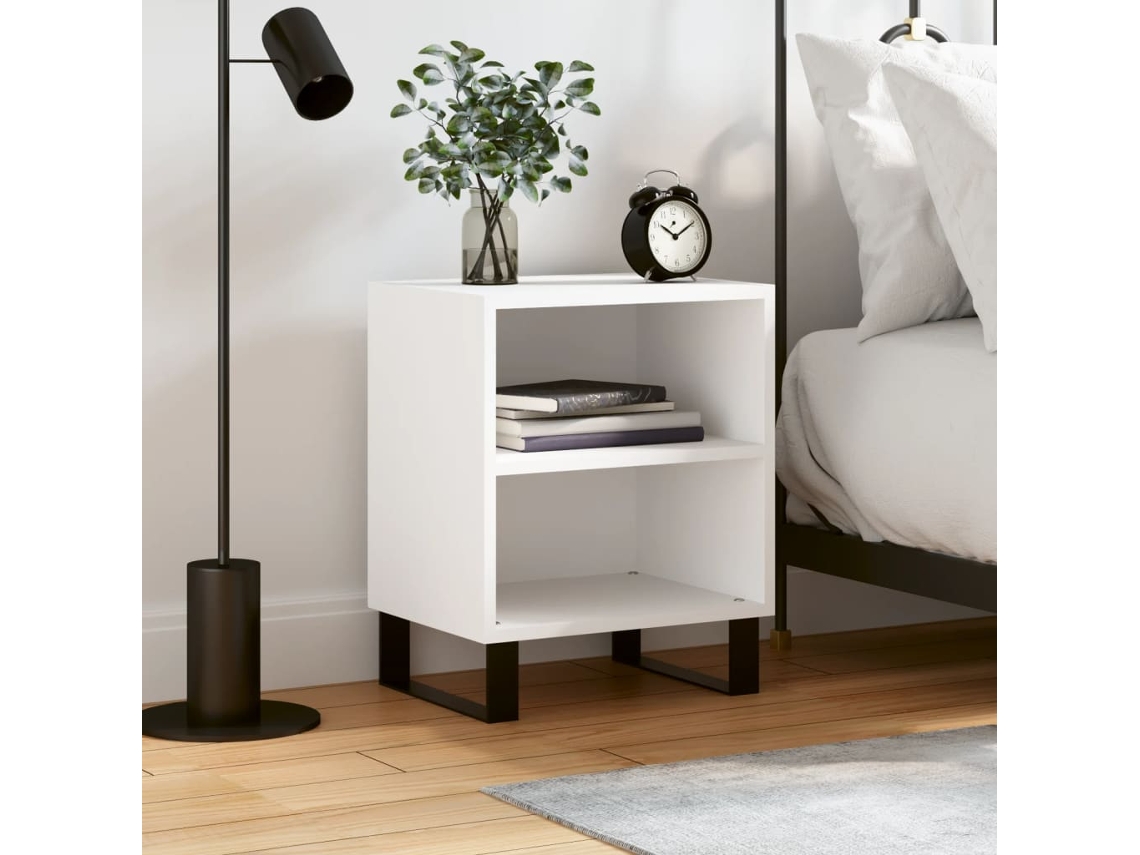 Vidaxl Mesa De Cabeceira 40x30x50 Cm Derivados De Madeira Branco