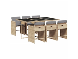 Garden Dining Set, Garden Dining Sets Vidaxl Bege Rattan / Vime (n/a)