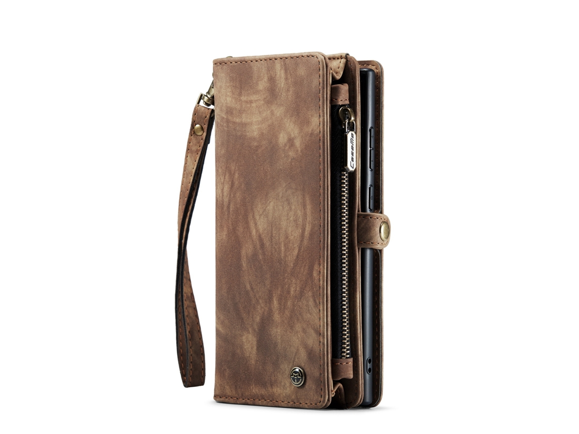 Capa Flip Para Celular, Nova Carteira Com Zíper, Capa De Couro Magnética Multifuncional.marrom - Samsung S26 Plus