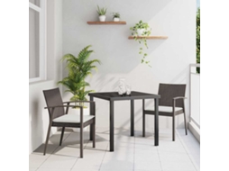 Vidaxl Conjunto De Jantar Para Jardim 3 Unid. Marrom E Preto