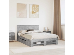 Vidaxl Estrutura Da Cama Cinzento 160 X 200 Cm Derivados De Madeira