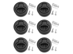 Latch De Porta De Cabine Slam, 6 Unidades, Plástico Preto, Instalação Simples, Navios E Rv Preto