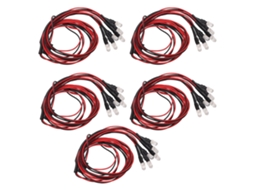 Kit De Luz Led Para Carro Rc Com 5 Peças, 24,8 Pol., 6 Leds Por Peça, Silicone Durável, Fácil Instalaçãovayotoy