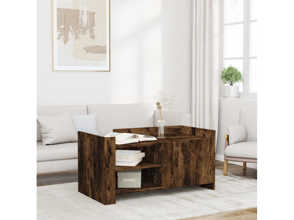 Vidaxl Mesa De Centro 100x50x50cm Derivados De Madeira Carvalho Fumado