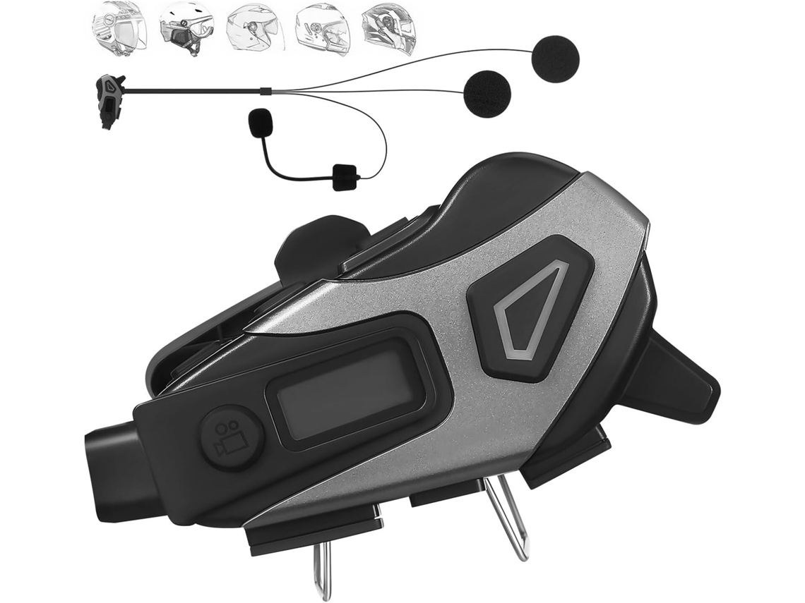 Fone De Ouvido Para Motocicleta Com Bateria De 1200mah, Cancelamento De Ruído, Conexão Wi-fi, Alto-falante E Microfone.
